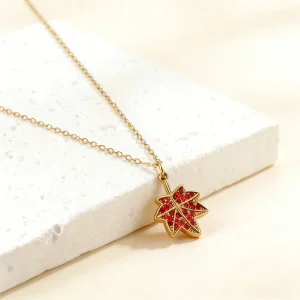 Autumn Leaf Red Necklace